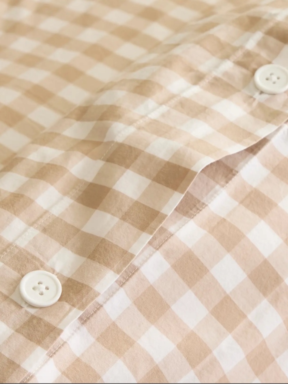New King Ca King gingham percale duvet set with 2 king shams - Picture 7 of 9